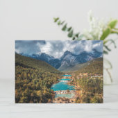 Carte De Remerciements Eau | Blue Moon Lake, Chine (Debout devant)