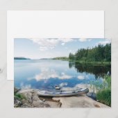 Carte De Remerciements Eau | Canot sur le lac Suède (Devant / Derrière)