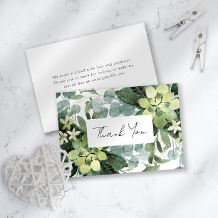 Carte De Remerciements Eau de eucalyptus aquarelle Chic Enterrement de vi