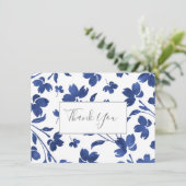 Carte De Remerciements Eau d'Indigo - tiges de fleurs (Debout devant)