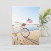 Carte De Remerciements Eau | Vélo au bord du lac (Debout devant)