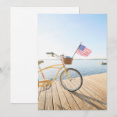 Carte De Remerciements Eau | Vélo au bord du lac (Devant / Derrière)