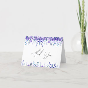 Carte De Remerciements Échantillon de jardin floral violet
