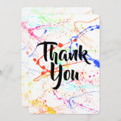 Carte de remerciements éclaboussé (Devant / Derrière)