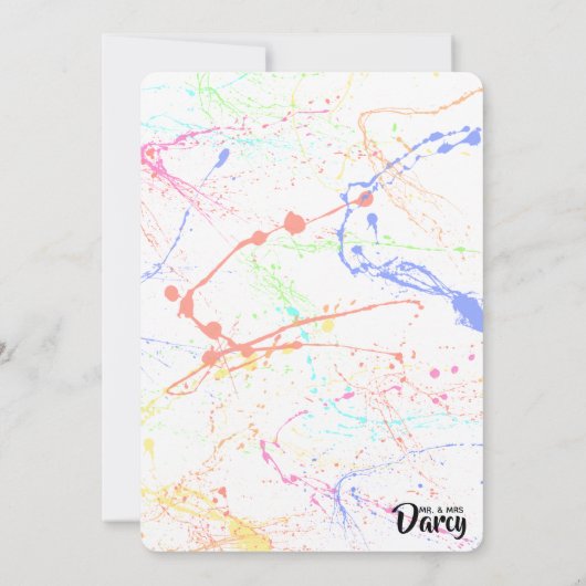 Carte de remerciements éclaboussé (Dos)