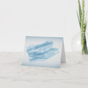 Carte De Remerciements Éclaboussure d'aquarelle bleue moderne