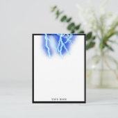 Carte De Remerciements Éclair Électricité Tonnerre Ciel nocturne (Debout devant)