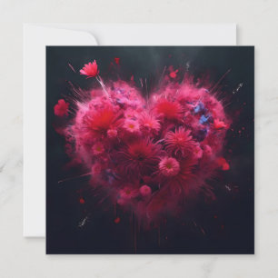 Carte De Remerciements Éclatement du coeur rose