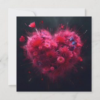 Carte De Remerciements Éclatement du coeur rose