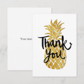 Carte De Remerciements écran de remerciement pour ananas doré tropical (Devant / Derrière)