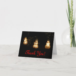 Carte De Remerciements Écran Luminaire Snowman