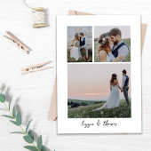 Carte De Remerciements Écriture calligraphique Mariage Multiple Photo