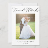 Carte De Remerciements Écriture d'amour et de remerciements 2 mariage pho (Devant)