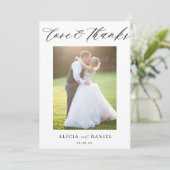 Carte De Remerciements Écriture d'amour et de remerciements 2 mariage pho (Debout devant)