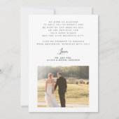 Carte De Remerciements Écriture d'amour et de remerciements 2 mariage pho (Dos)