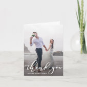 Carte De Remerciements Écriture de calligraphie élégante Photo de remerci (Devant)