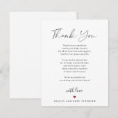 Carte De Remerciements Écriture de typographie simple moderne pour une ba (Devant / Derrière)
