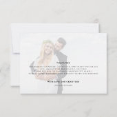 Carte De Remerciements Écriture Élégante Photo de Mariage Personnalisée (Dos)