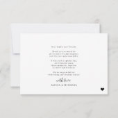 Carte De Remerciements Écriture élégante simple photo personnalisée (Dos)