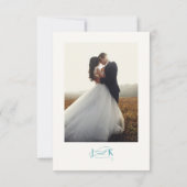 Carte De Remerciements Écriture élégante Typographie Bleu Mariage  (Dos)