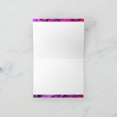 Carte De Remerciements Écriture en feuille de palme tropicale rose-chaud (Intérieur)