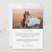 Carte De Remerciements Écriture manuscrite avec photos de cœur Mariage (Dos)