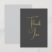 Carte De Remerciements Écriture manuscrite couleur or personnalisée profe (Devant / Derrière)