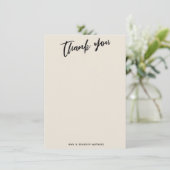 Carte De Remerciements Écriture manuscrite décontractée Crème de typograp (Debout devant)