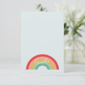 Carte De Remerciements Écriture manuscrite moderne avec arc-en-ciel enfan (Debout devant)