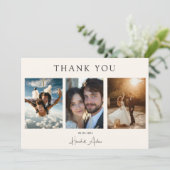 Carte De Remerciements Écriture manuscrite moderne, élégante 4 Photos Mer (Debout devant)