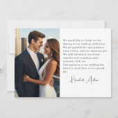 Carte De Remerciements Écriture manuscrite moderne, élégante 4 Photos Mer (Dos)