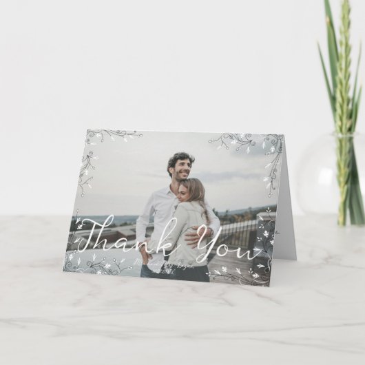 Carte De Remerciements Écriture manuscrite moderne illustrée fantaisiste (Devant)