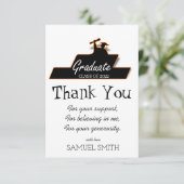 Carte De Remerciements Écriture manuscrite noire et blanche Défilement Me (Debout devant)