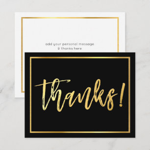 CARTE DE REMERCIEMENTS écriture manuscrite or sur 