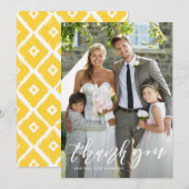 Carte De Remerciements Écriture Manuscrite Verticale Mariage Remerciement (Devant / Derrière)