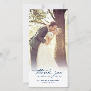 Carte De Remerciements Écriture manuscrite vintage Script Mariage photo c