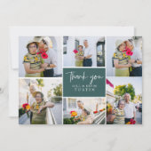 Carte De Remerciements Écriture moderne Cursive Mariage Photo Collage (Devant)