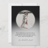 Carte De Remerciements Écriture Moderne Sombre Rouge 2-Photo Mariage Reme (Dos)