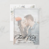 Carte De Remerciements Écriture moderne Vellum Cursive Mariage Photo (Devant / Derrière)