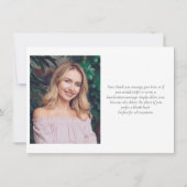 Carte De Remerciements Écriture photo moderne paillettes or rose (Dos)