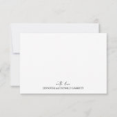 Carte De Remerciements Écriture simple moderne noire (Dos)