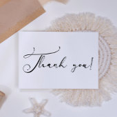 Carte De Remerciements Écriture simple moderne noire