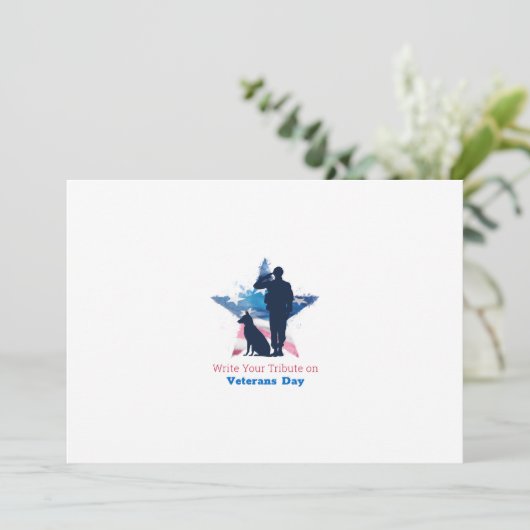 Carte De Remerciements Écrivez un hommage à la Journée des anciens combat (Debout devant)