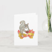 Carte De Remerciements Écureuil mignon avec Pecan Pie Aquarelle blanche (Devant)