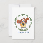 Carte De Remerciements Écureuils en vacances chez les oiseaux (Devant)