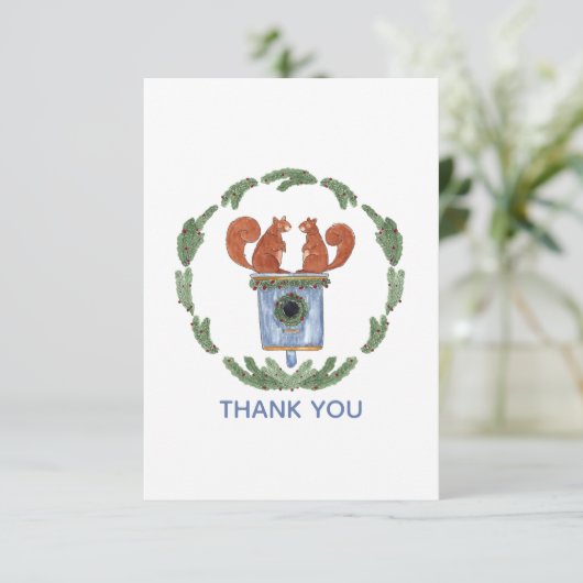 Carte De Remerciements Écureuils Mignons  (Debout devant)