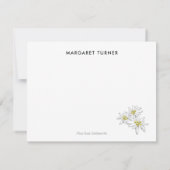 Carte De Remerciements Edelweiss Fleur Alpine Sauvage Bohème Mignonne Ver (Dos)