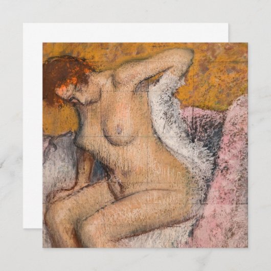 Carte De Remerciements Edgar Degas - Après le bain (Devant / Derrière)