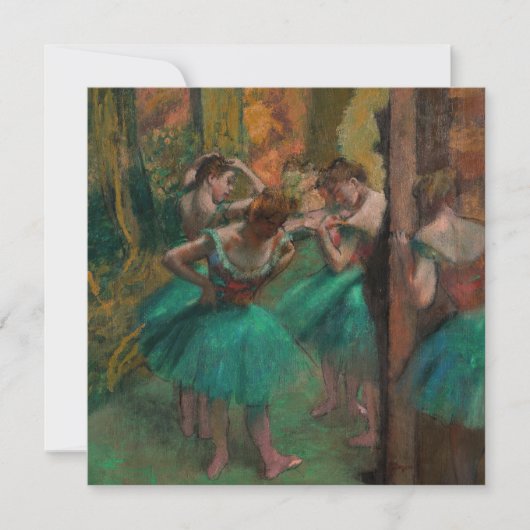 Carte De Remerciements Edgar Degas - Danseurs, rose et vert (Devant)
