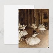 Carte De Remerciements Edgar Degas - Répétition De Ballet Sur Scène (Devant / Derrière)